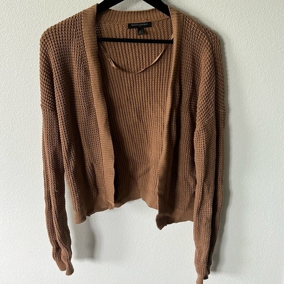 Banana Republic knit cropped cardigan women’s size small tan - Picture 1 of 2